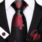 Red Roses In Black Tie, Pocket Square and Cufflinks - Masculine Clothes