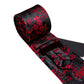 Luxury Red Tiny Flowers In Black Tie Set