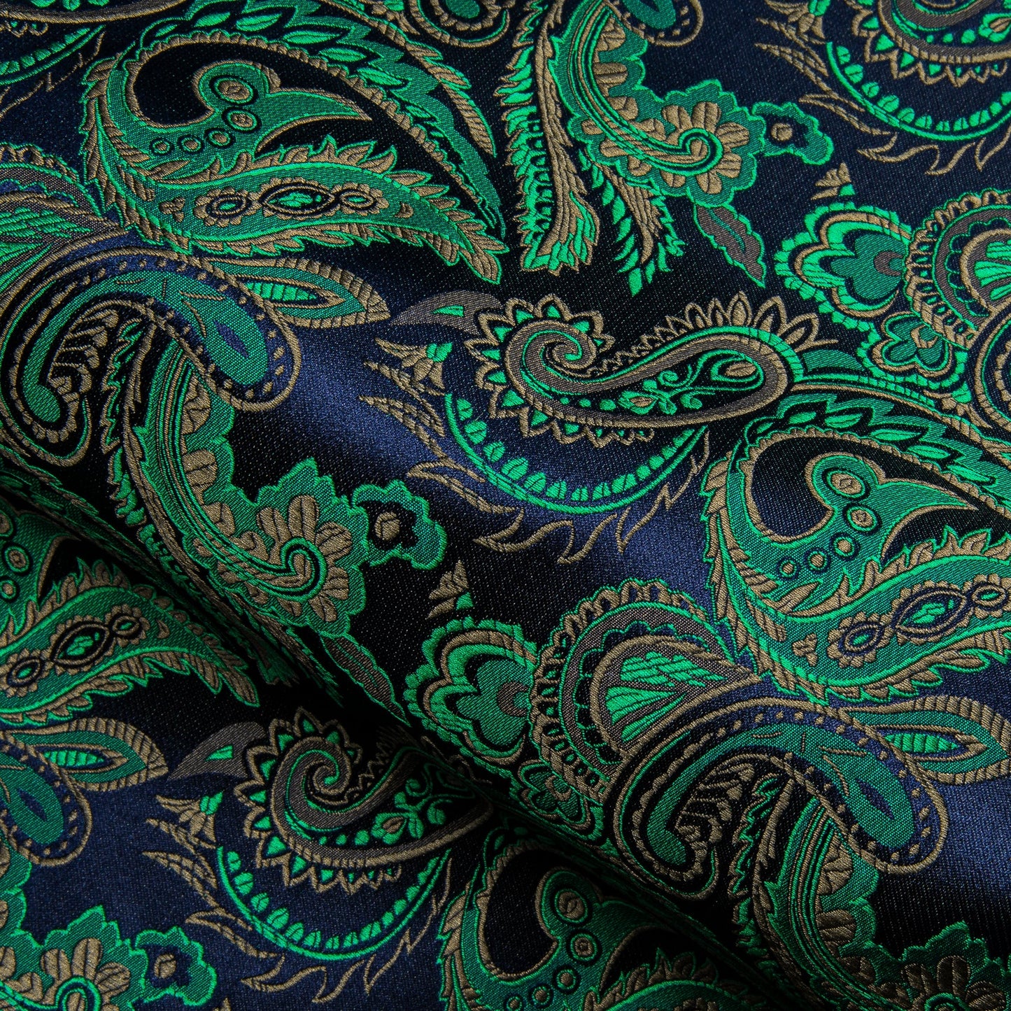 Green Floral Paisley Silk Shirt