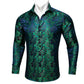 Green Floral Paisley Silk Shirt