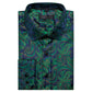 Green Floral Paisley Silk Shirt