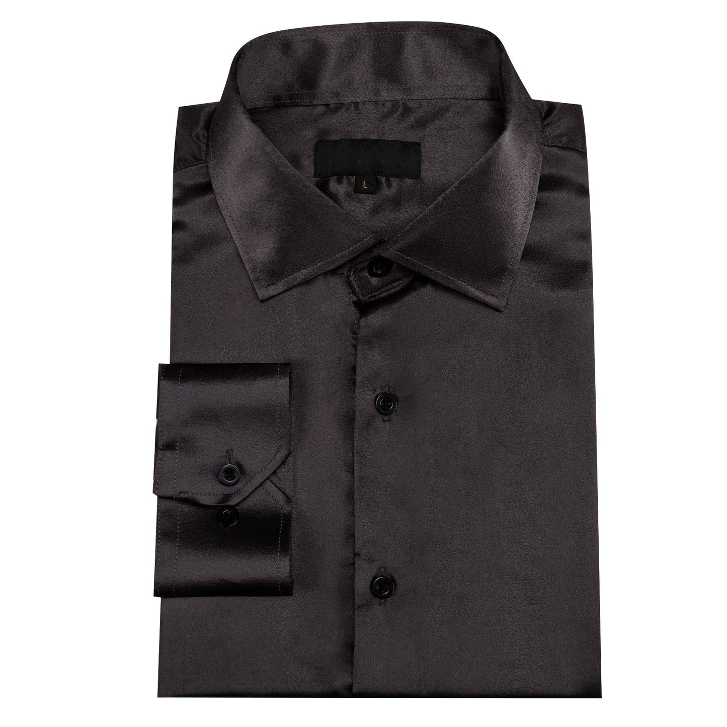 Plain Black Silk Shirt