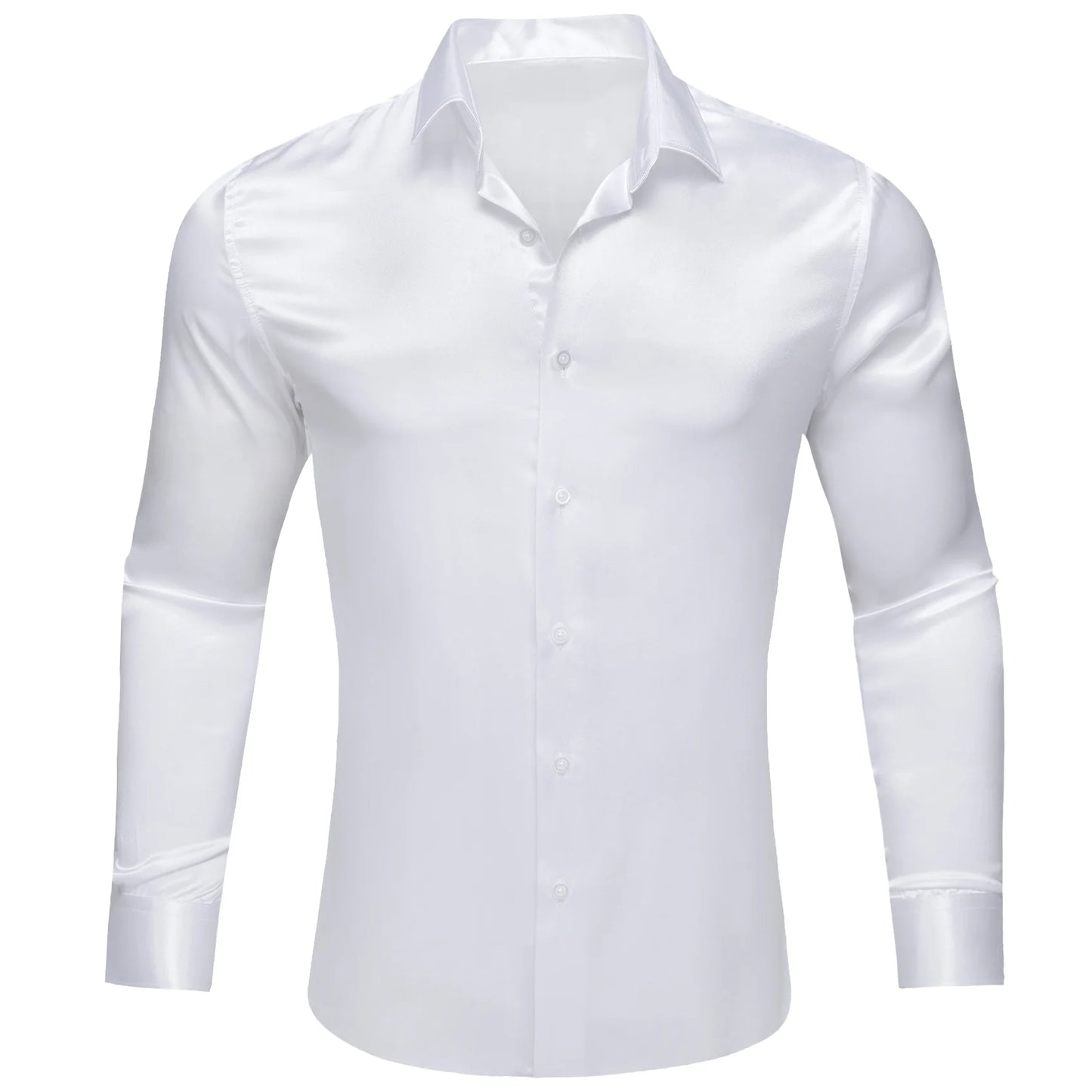 Plain White Silk Shirt