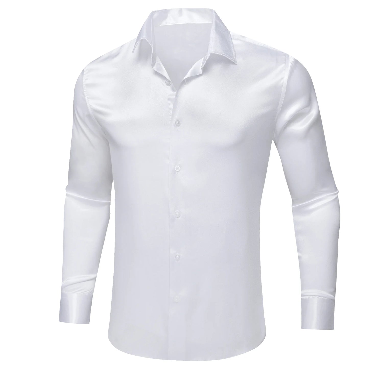 Plain White Silk Shirt