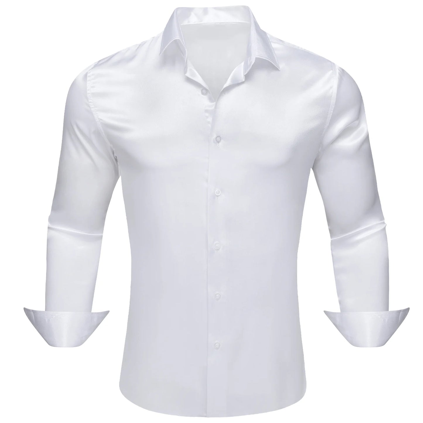 Plain White Silk Shirt