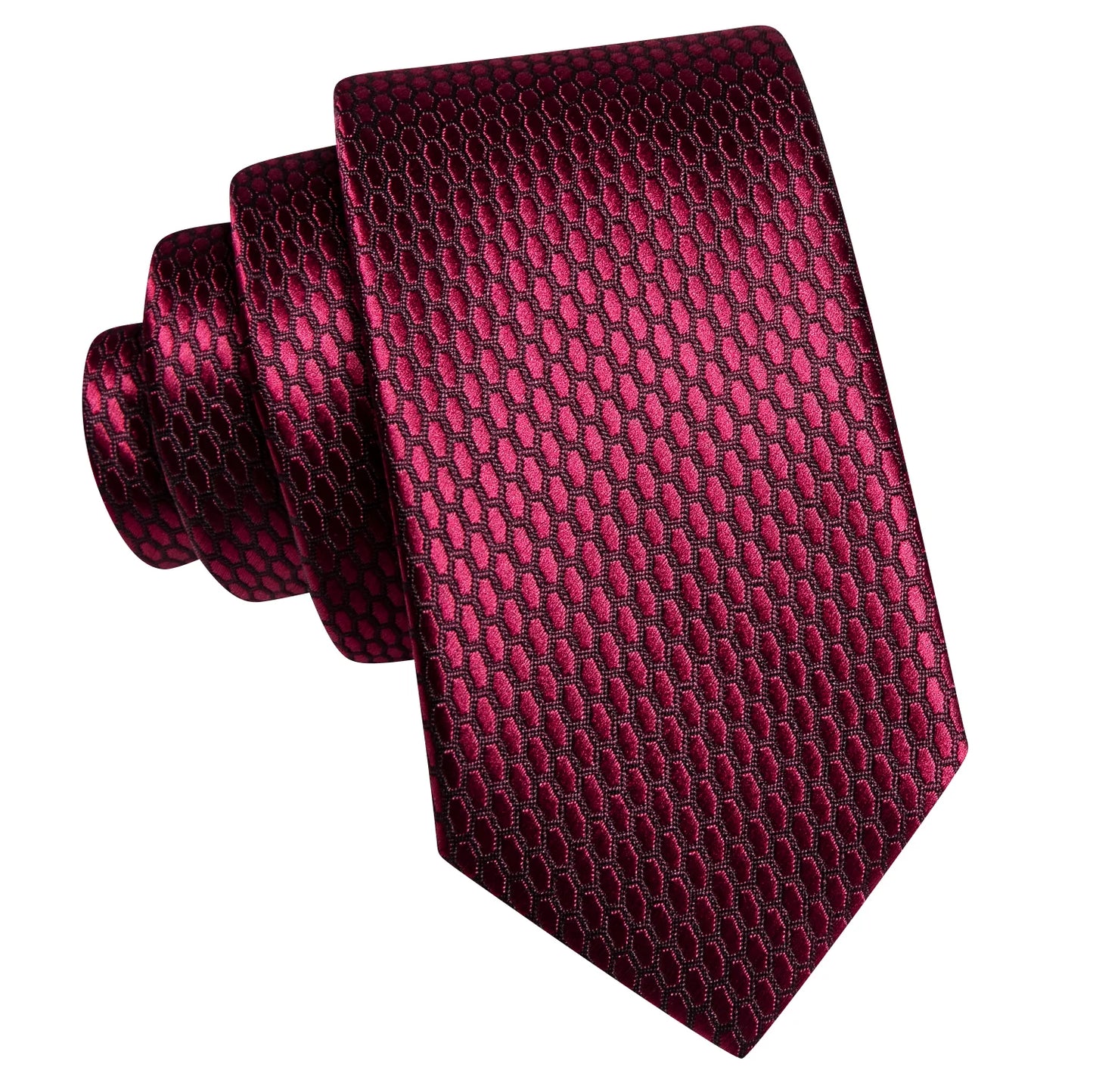 Kids Red Wine Silk Tie and Pocket Square