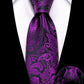 Kids Purple Floral Silk Tie and Pocket Square