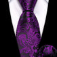 Kids Purple Floral Silk Tie and Pocket Square