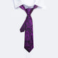 Kids Purple Floral Silk Tie and Pocket Square