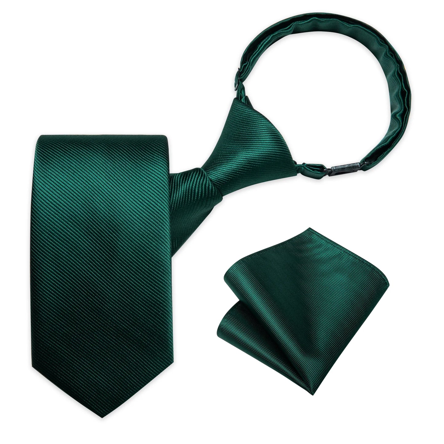 Kids Green Silk Tie and Pocket Square