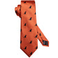 Black Cat In Orange Silk Tie Set