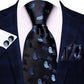 Halloween Black and Blue Ghost Tie Set