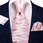 Pink Bat with Lines Silk Tie Set