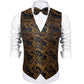 Luxury Gold Floral In Black Paisley Silk Vest Set