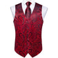 Red Paisley Silk Vest Set