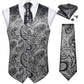 Silver Paisley Silk Vest Set