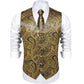 Gold Paisley Silk Vest Set