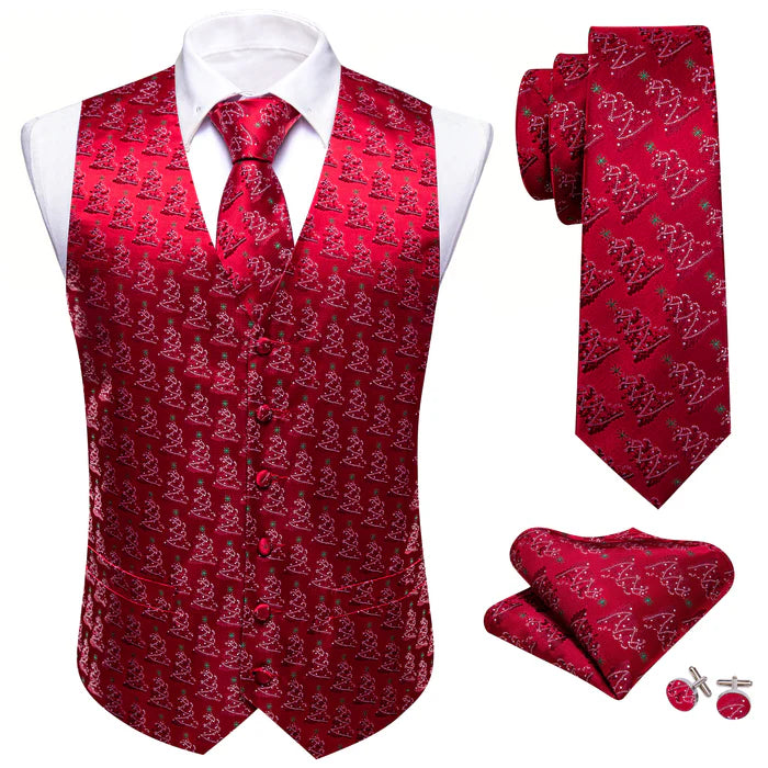 Christmas Tree Silk Vest Set