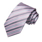 Gray and Pink Lines Silk Tie Set