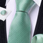 Green Tiny Zigzag Silk Tie Set