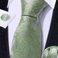 Avocado Green Paisley Silk Tie Set