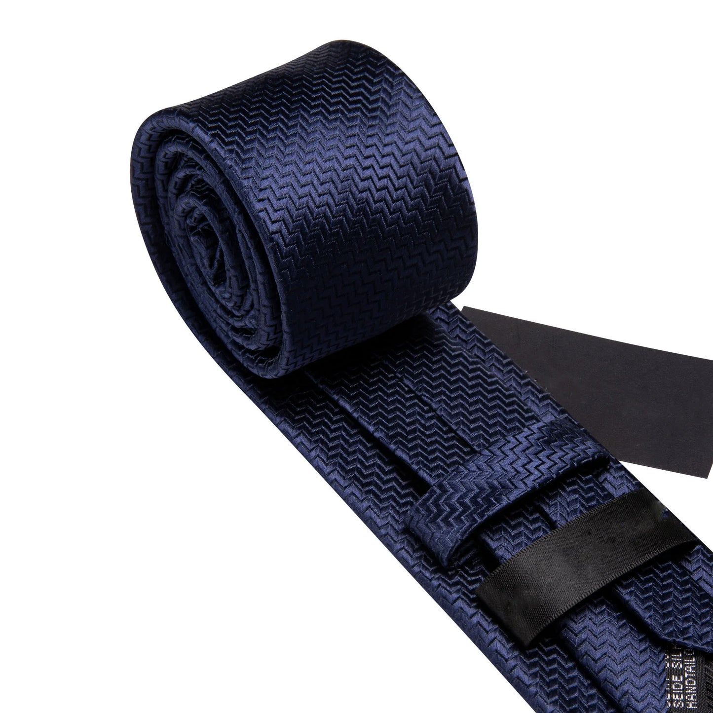 Plain Blue Tiny Zigzag Silk Tie Set