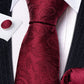 Burgundy Leaves Paisley Silk Tie Set