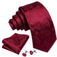 Burgundy Leaves Paisley Silk Tie Set