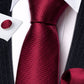 Plain Red Tiny Zigzag Silk Tie Set