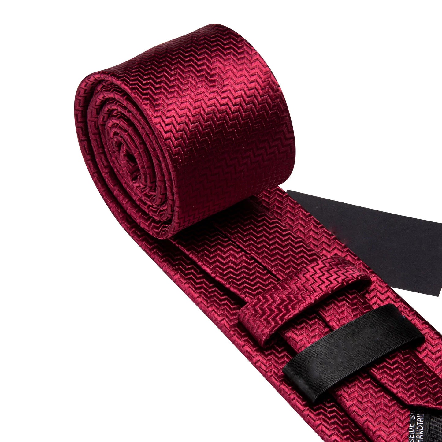 Plain Red Tiny Zigzag Silk Tie Set