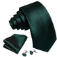 Plain Green Tiny Zigzag Silk Tie Set