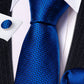 Plain Royal Blue Tiny Zigzag Silk Tie Set