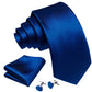 Plain Royal Blue Tiny Zigzag Silk Tie Set