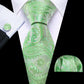 Green Floral Paisley Silk Tie Set