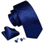 Blue Circle Dots Silk Tie Set