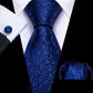 Blue Circle Dots Silk Tie Set