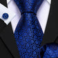 Blue Circle Dots Silk Tie Set