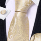 Beige Floral paisley Silk Tie Set