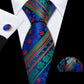 Snowflakes In Green and Red Silk Tie Set