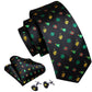 Christmas Decors In Black Silk Tie Set