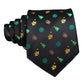 Christmas Decors In Black Silk Tie Set