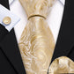 Champagne Paint In White Silk Tie Set