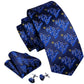 Blue Christmas Tree Silk Tie Set