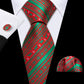 Green Reindeer Lines Silk Tie Set