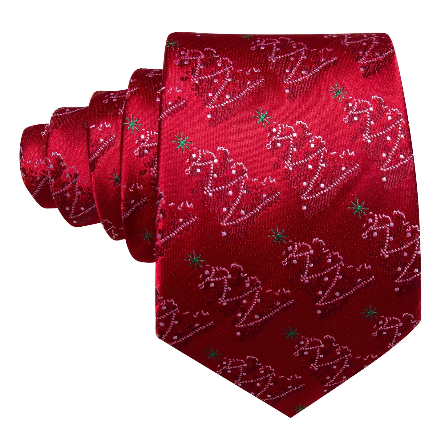 Christmas Tree In Red Silk Tie Set