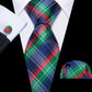 Blue, Green and Red Plaid Tie Set