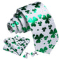 Green Clover In White Silk Tie Set