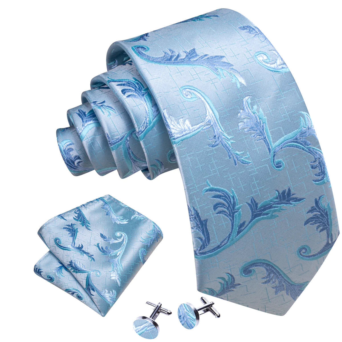 Arctic Blue Silk Tie Set