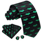 Premium Green Bat Silk Tie Set