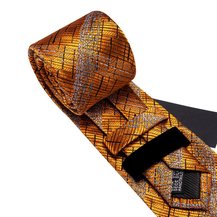 Premium Rusty Plaid Silk Tie Set